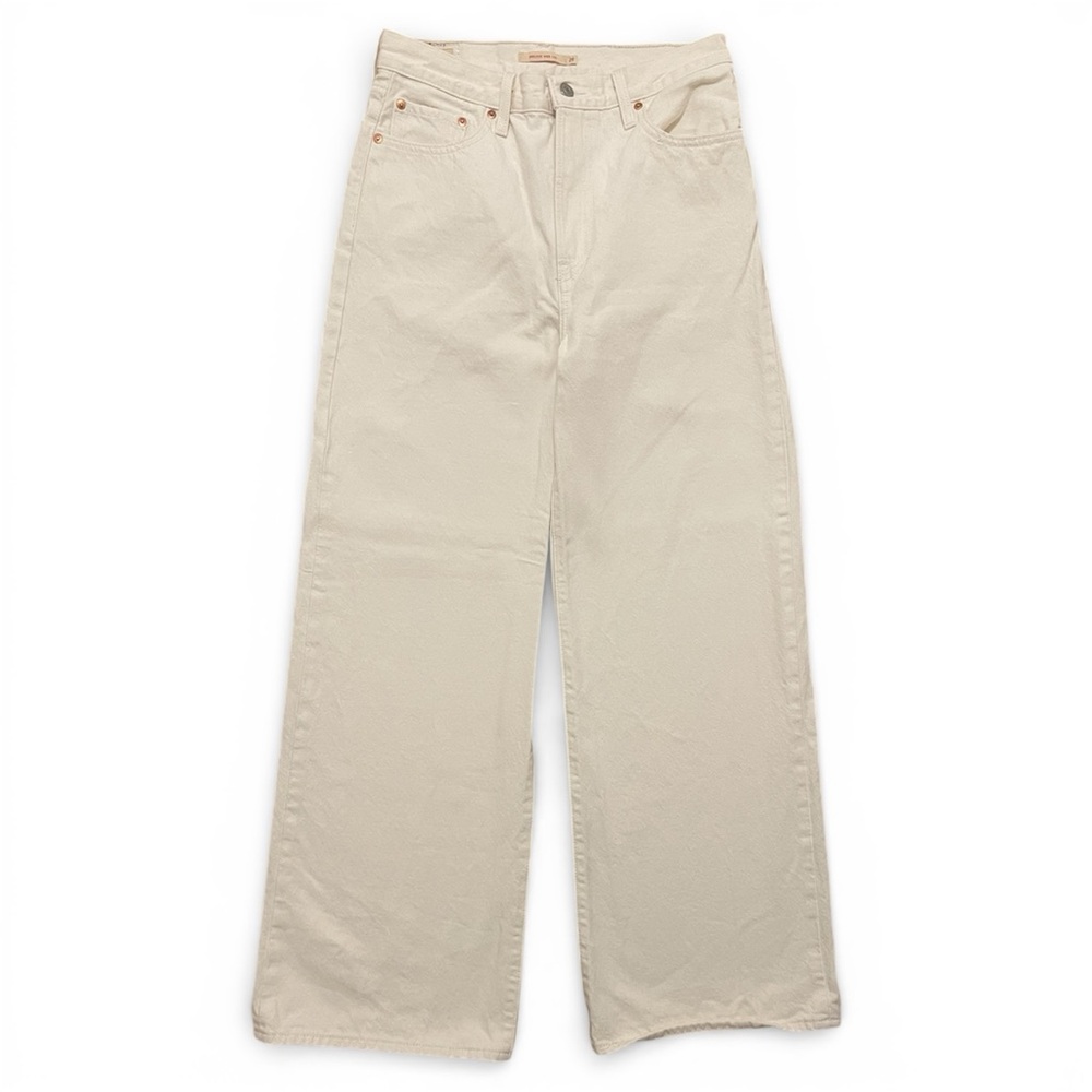 LEVI’S WOMEN’S RIBCAGE WIDE LEG JEAN SIZE 29 WHITE 30” INSEAM